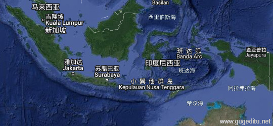 印度尼西亚卫星地图
