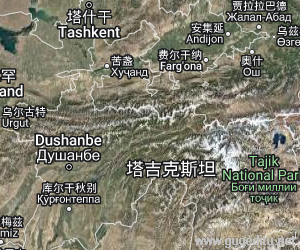 塔吉克斯坦卫星地图