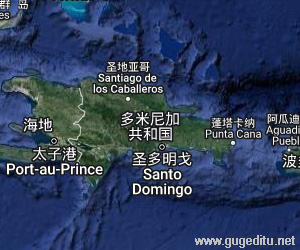 多米尼加共和国卫星地图
