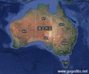 澳大利亚卫星地图