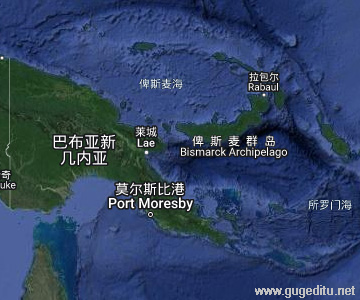 巴布亚新几内亚卫星地图