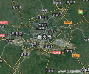 自贡市卫星地图