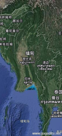 缅甸卫星地图