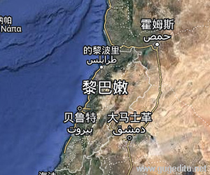 黎巴嫩卫星地图