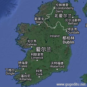 爱尔兰卫星地图