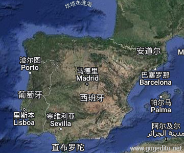 西班牙卫星地图