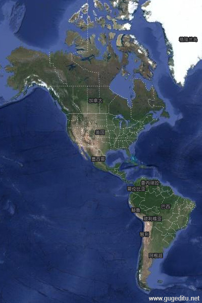 美洲卫星地图