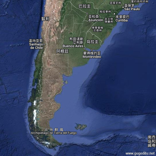 阿根廷卫星地图