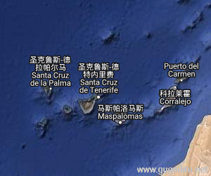 加那利群岛卫星地图